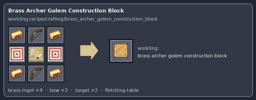 Bloco de construção do Arqueiro de Latão — grade 0.2.17