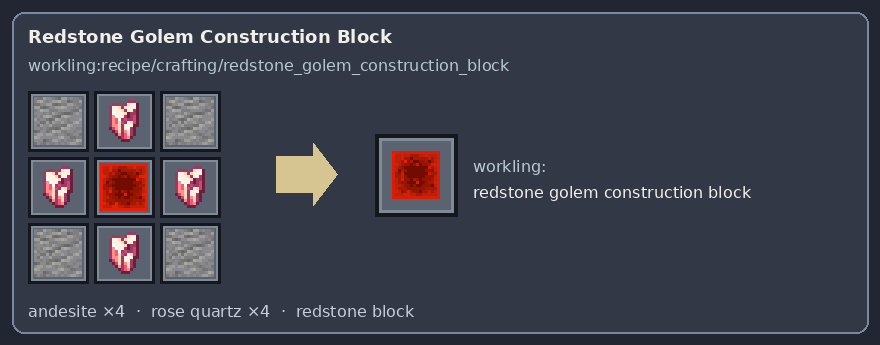 Bloco de construção do Golem de Redstone — grade 0.2.17
