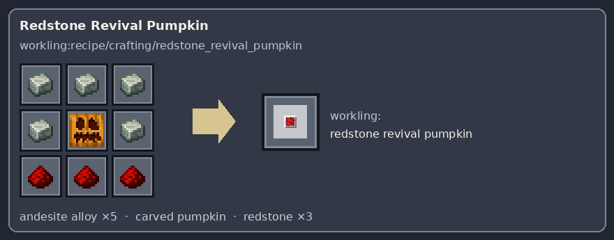 Abóbora de reviver de redstone — grade 0.2.17